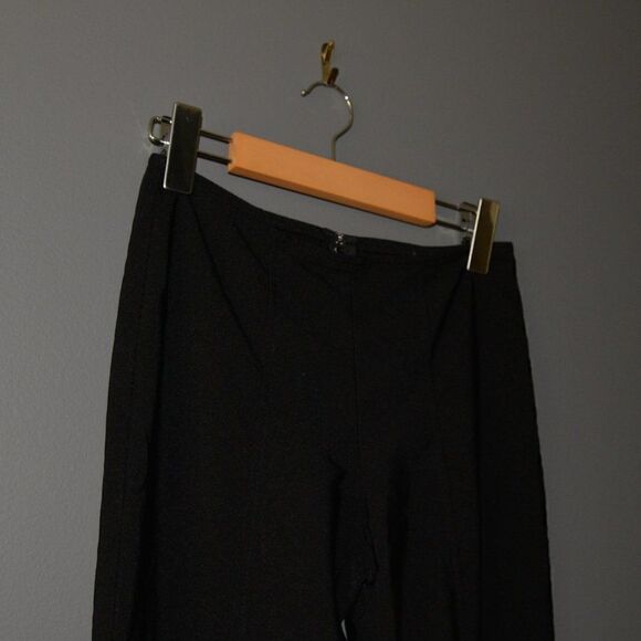 Y2K Vintage Embroidered Flare Black Low Rise Pants Sz 2 - Picture 4 of 7
